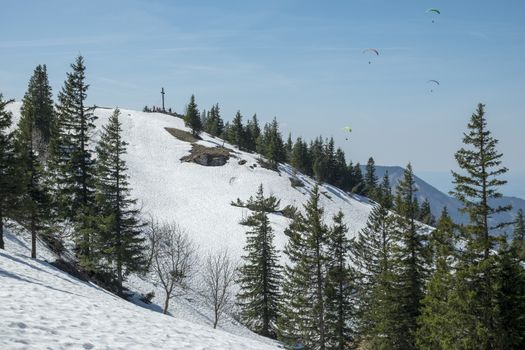 Landscape image on Kampenwand in Bavaria, Germany in spring