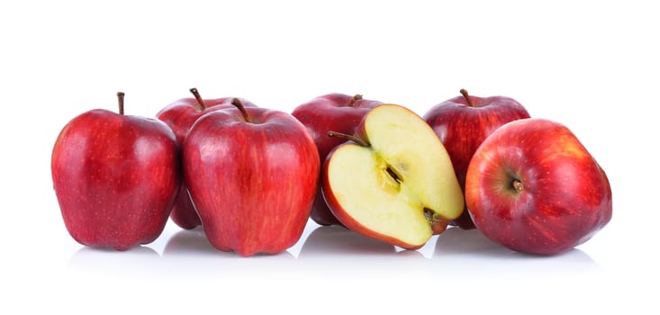 red apple on white background