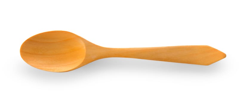 wood spoon on white background