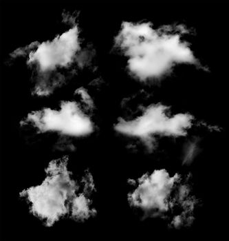 clouds on black background