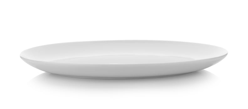 white plate on white background