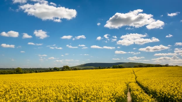 Rapeseed in the Rolling Sussex Countryside