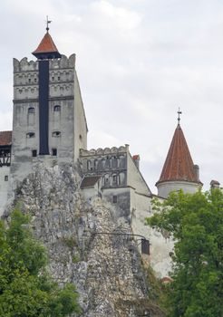 Dracula's Castle (Bran Castle), legendar residence of Vlad Tepes, built on a huge rock.