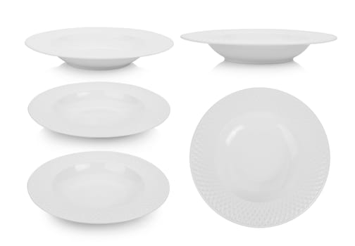 white ceramic plate on white background