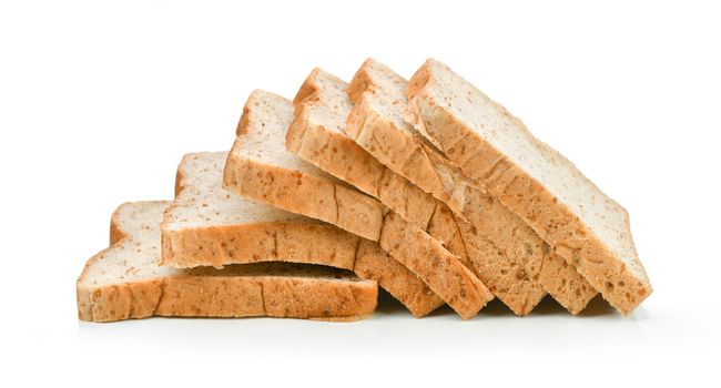 sliced bread isolated on white background