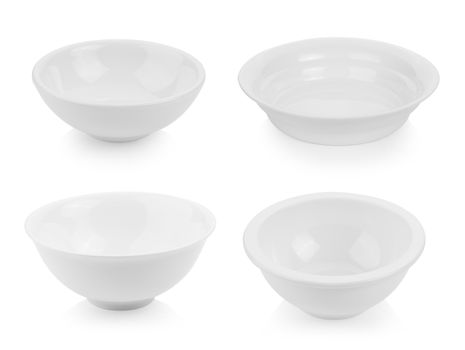 white ceramic bowl on white background