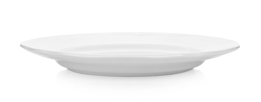 collection of white plate on white background