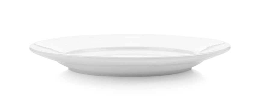 white ceramic plate on white background