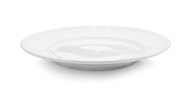 white empty plate on white background