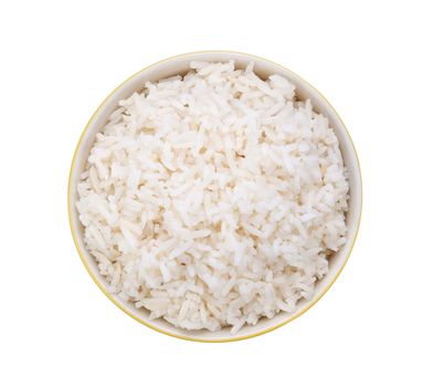 Rice in a bow isolatedl on white background