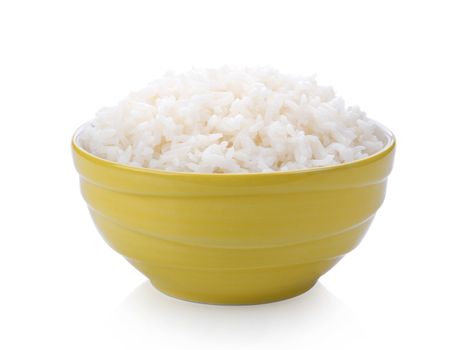 Rice cooker in a bowl on white background