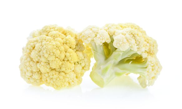 fresh cauliflower on white background