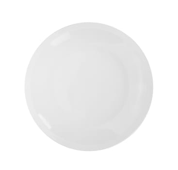 top view plate on white background