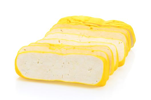 yellow tofu on White background