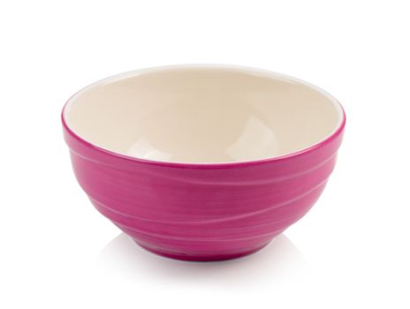 pink bowl on white background