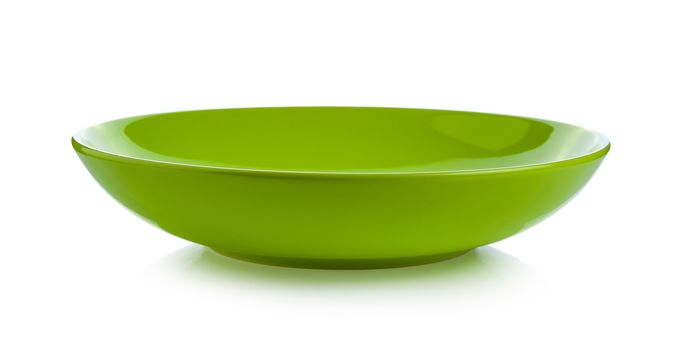 ceramic green plate isolated on white background