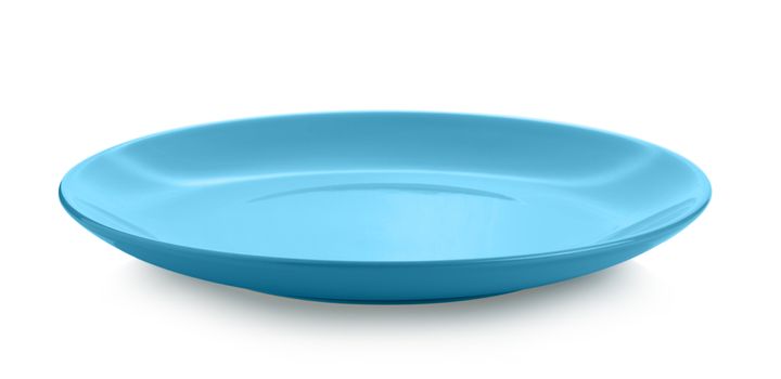 blue dish on white background