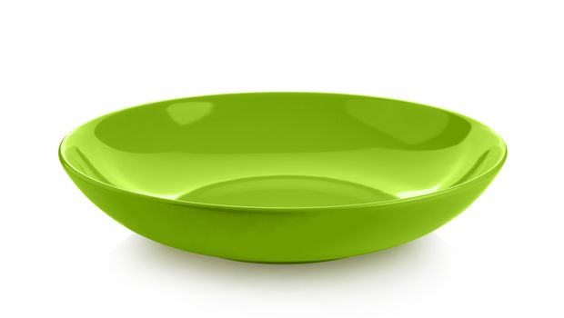 ceramic green dish isolated on white background