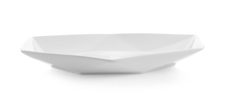 white dish for food on white background