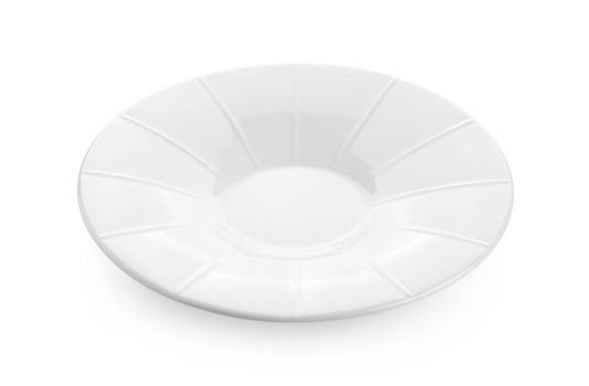 beautiful white dish on white background