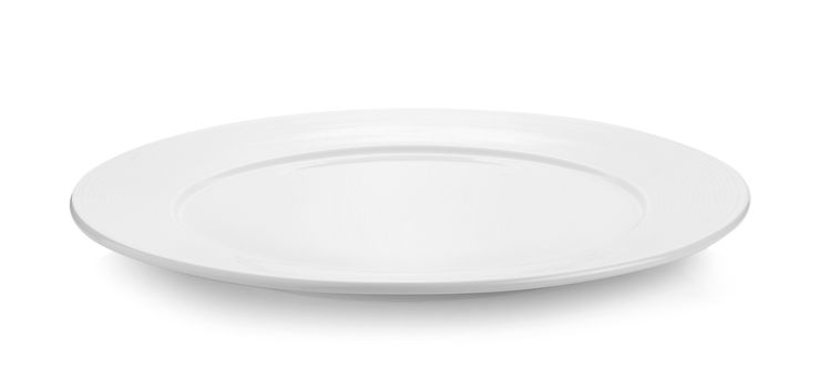 beautiful white dish on white background