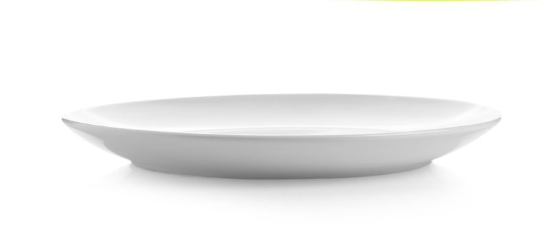 beautiful white dish on white background