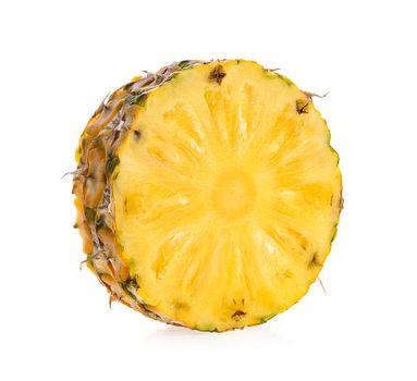 slice pineapple on white background