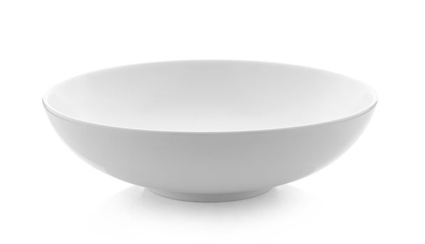 empty white bowl on white background