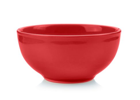 red bowl on white background