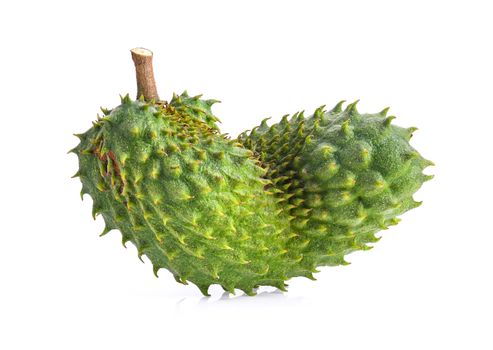 Soursop fruit on white background