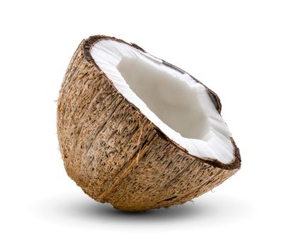 Half Coconut isolated on white background