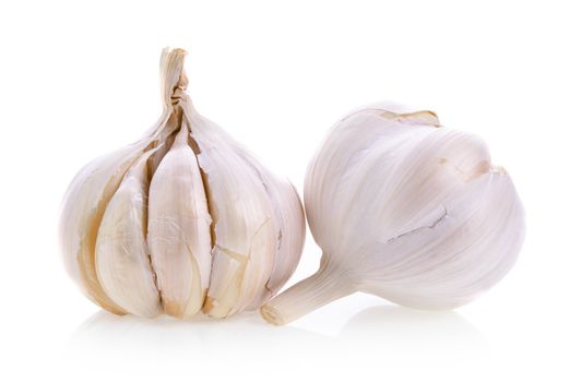 garlic on white background