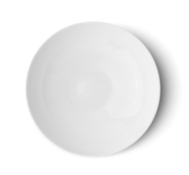 white plate on white background