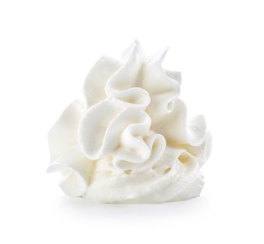 whipped cream isolated on white background