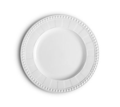 Empty plate on white background