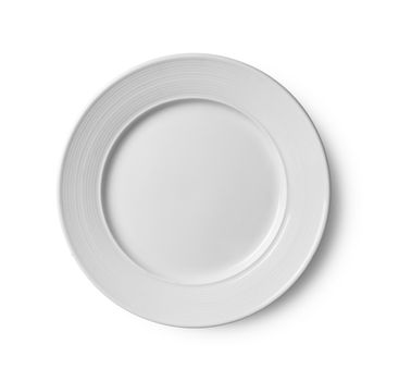 white plate on white background