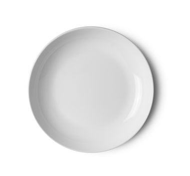 white plate on white background