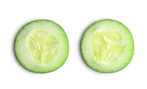 cucumber slice isolated on a white background