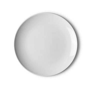 empty white plate on white background