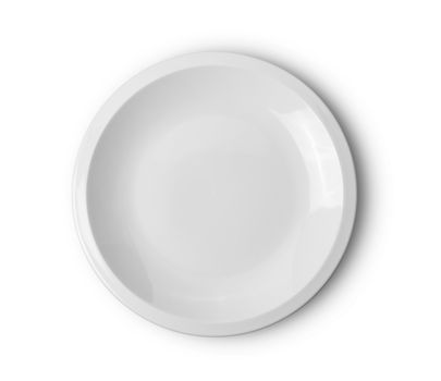 plate on white background. top view