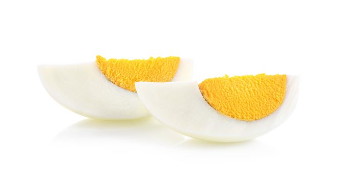 boiled egg on white background