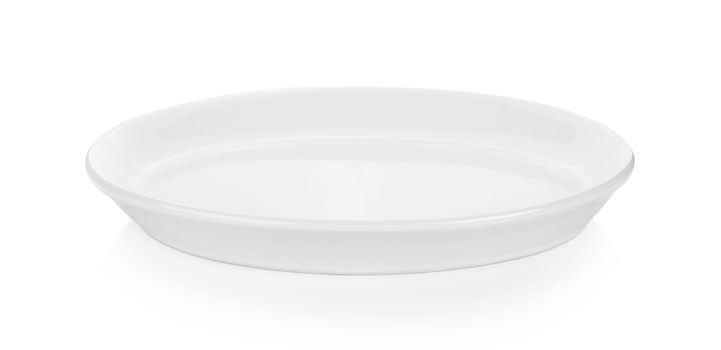 white plate on white background