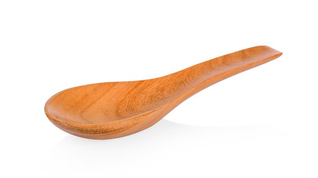 wood spoon on white background