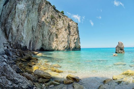 Blue waters of Ionian sea, near Agios Nikitas, Lefkada