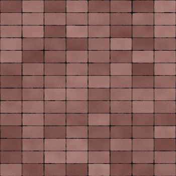Road paved with dull red clay brick seamless texture, computer generated background.