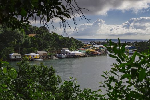 Seaside village on the island of Roatan