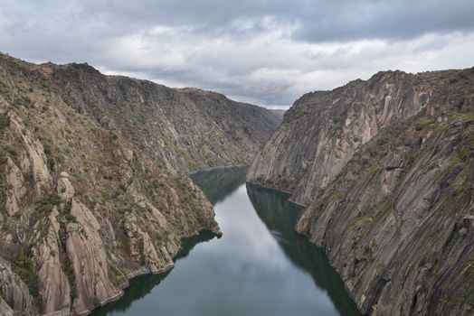 River duero damm in Aldeadavila, Salamanca province, Spain.