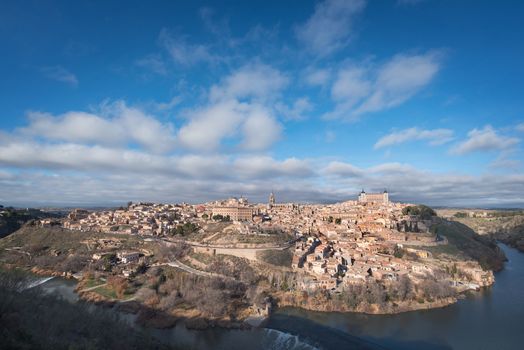 Scenic view of Toledo medieval city skyline, Spain.