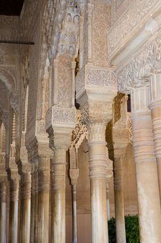 Famous Alhambra interior, Granada, Spain.