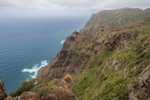 Cliff in Anaga mountains, Tenerife, Canary islands, Spain.